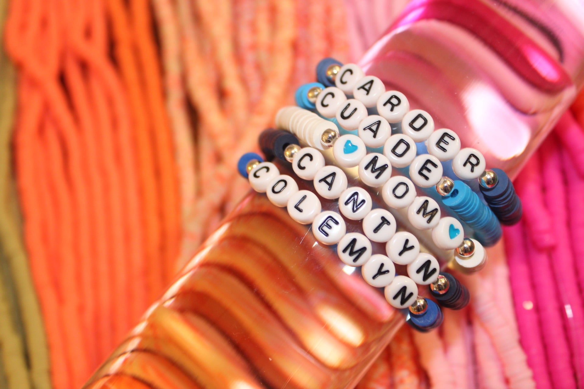 Personalized Custom Beaded Word Name Letter Bracelet Friendship Elastic  Stacking Colorful Stretch Bracelet Dainty Minimal - Etsy | Friendship  bracelets with beads, Beaded, Bead charms diy